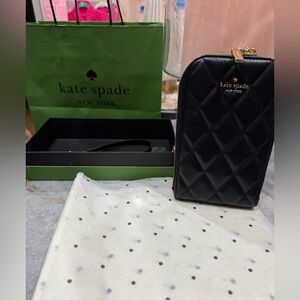 NWOT Kate Spade Carey Black Quilted Leather Crossbody